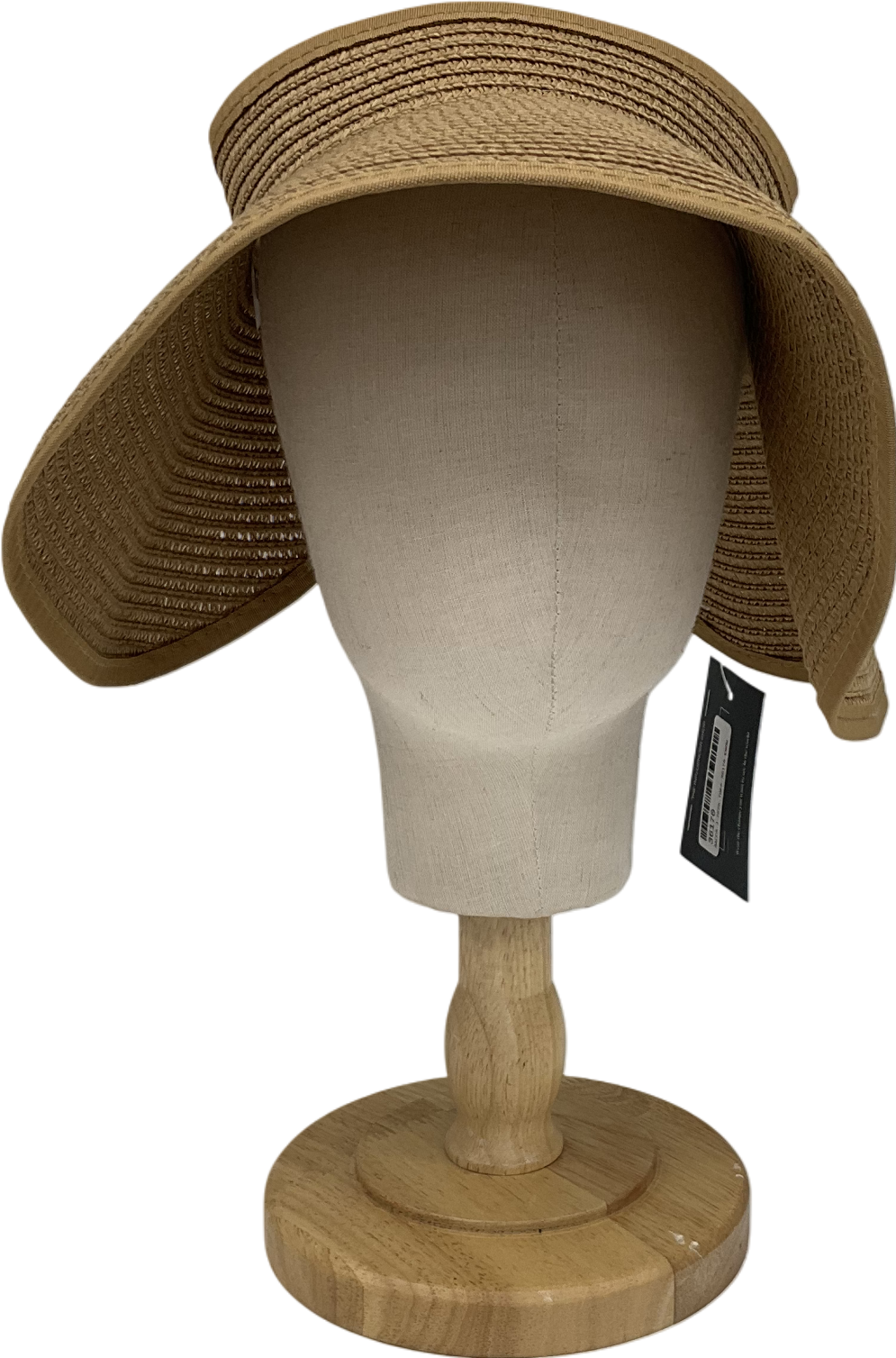 Beige Sun Visor Hats For Women Wide Brim Straw Roll-up Ponytail Summer Beach Hat Uv Upf Packable Foldable Travel Summer One Size