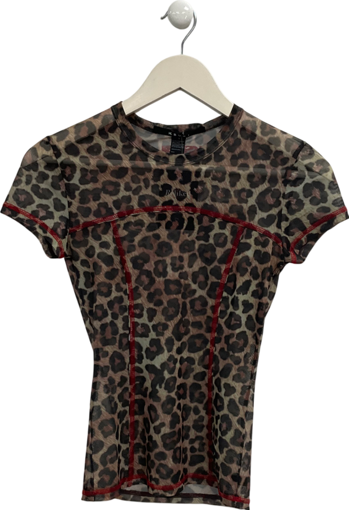 Ksubi Brown Rampant Mesh T-shirt In Leopard UK S
