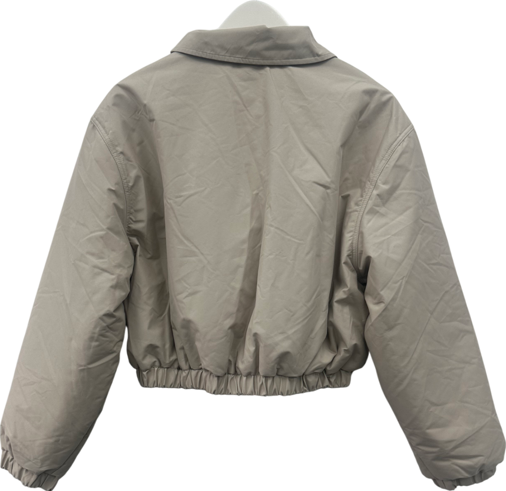 CSB Cream Cropped Oversized Bomber Jacket UK S