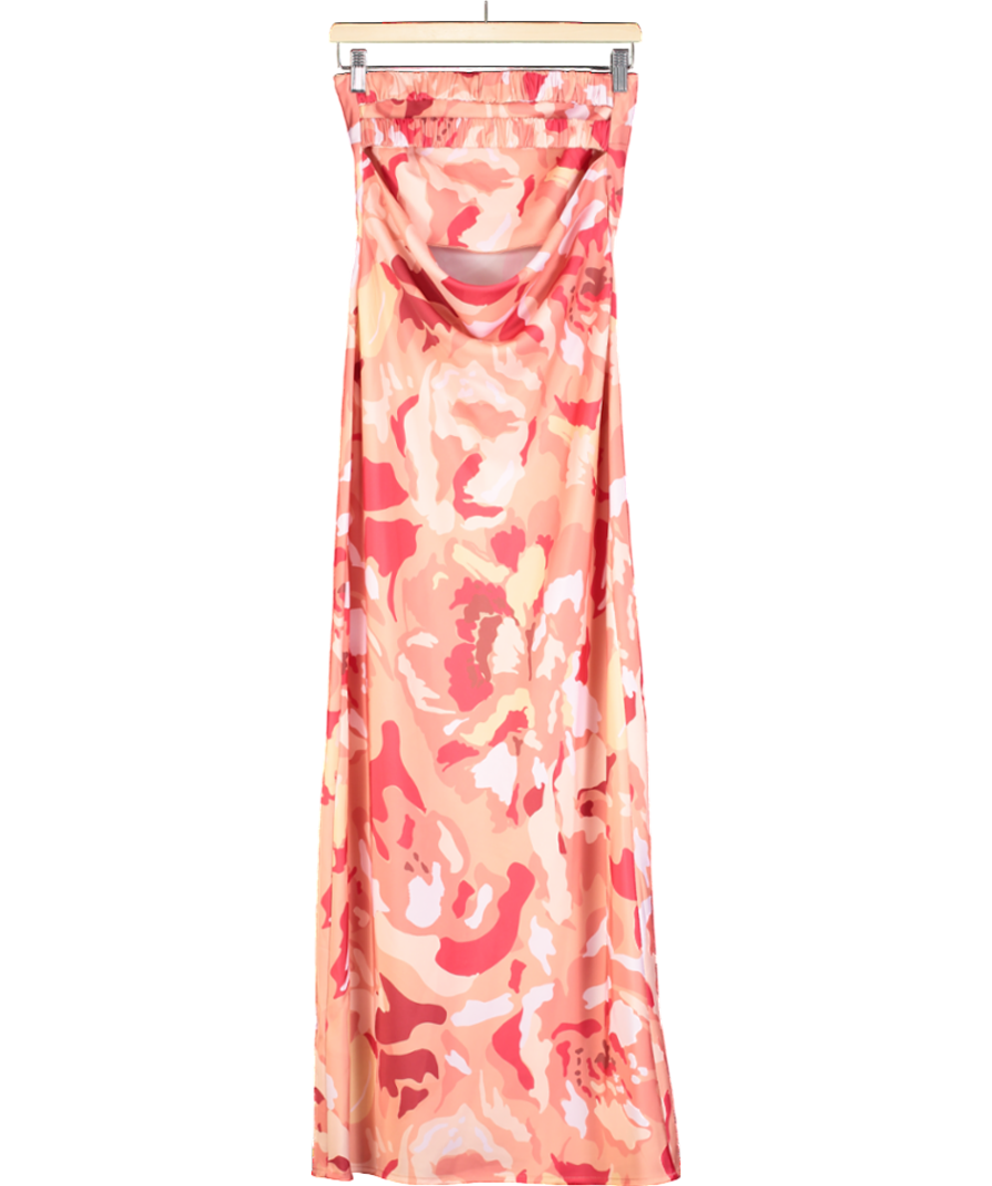 PRETTY LAVISH Pink Heather Bandeau Maxi Dress UK 8