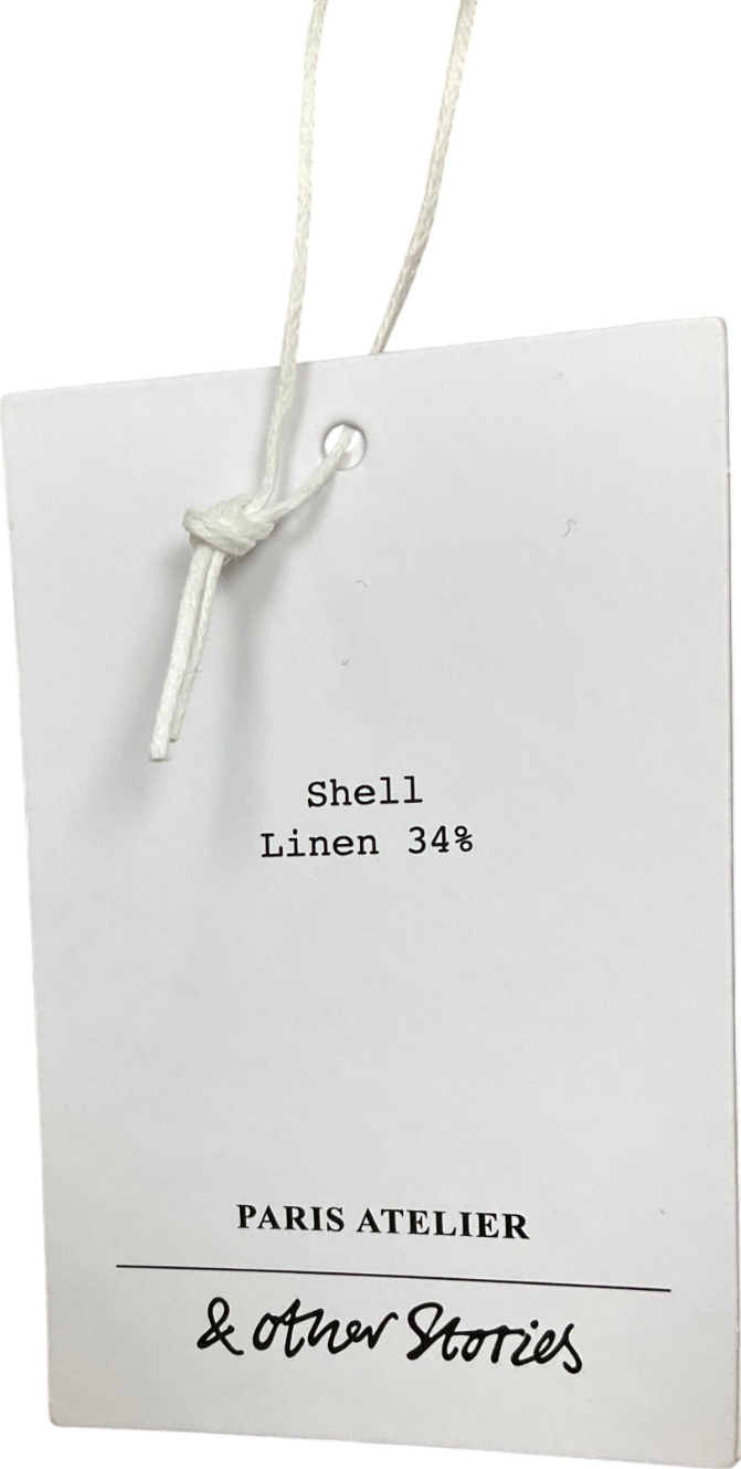 & Other Stories Beige Linen Blend Trousers UK 8