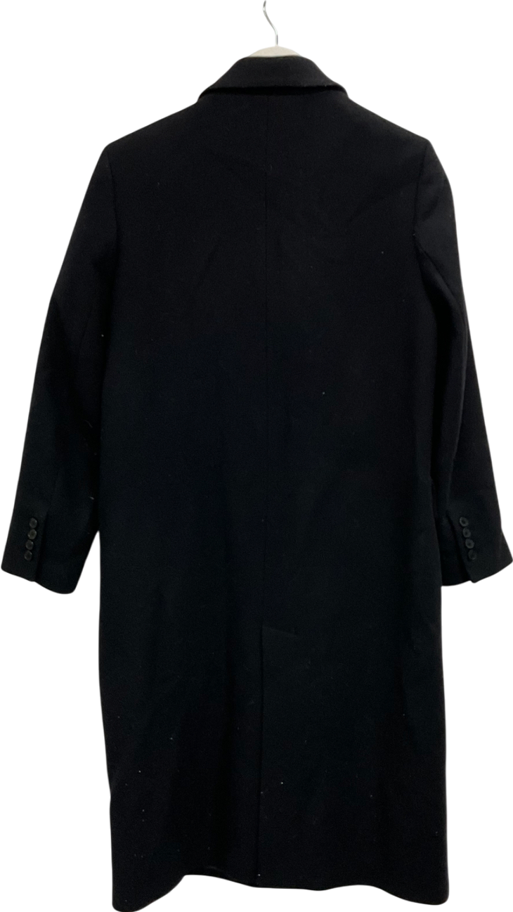 ZARA Black Double Breasted Coat UK M