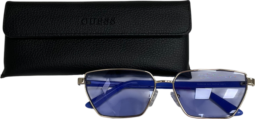 Guess Blue And Gold Sunglasses One Size