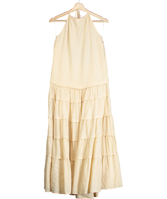 Free People Beige Somewhere Sunny Drop-waist Maxi Dress UK M