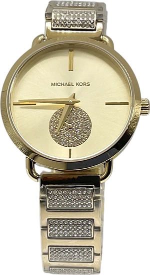 MICHAEL KORS Portia Pave Yellow Gold Dial Ladies Watch - MK3852