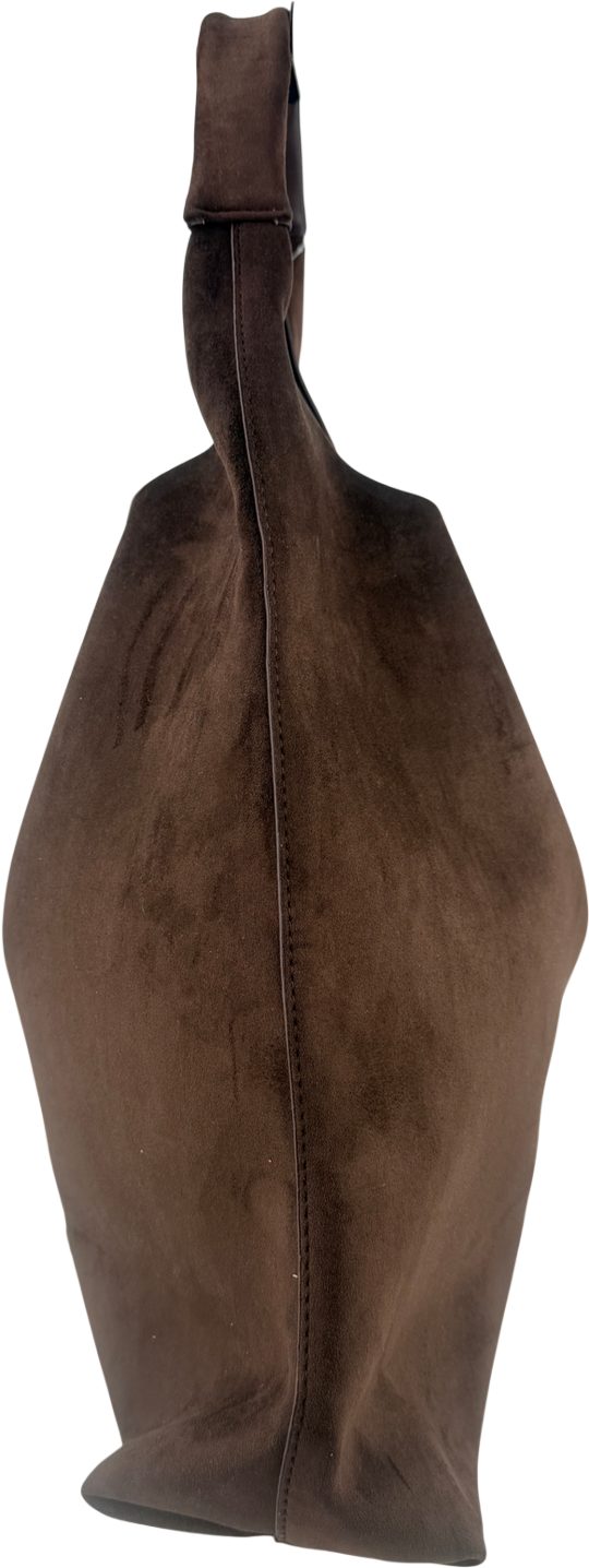 Brown Faux Suede Tote Bag