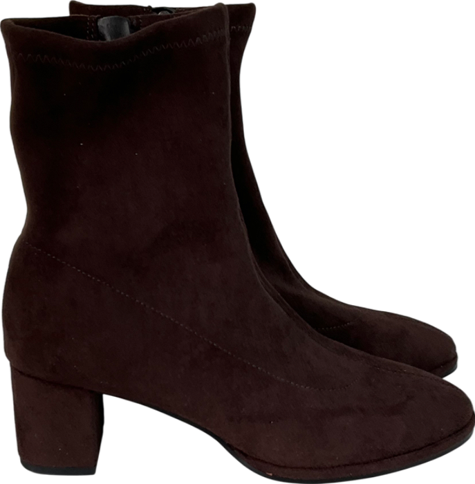 Next Brown Standard/wide Fit Forever Comfort® Ankle Sock Boots UK 4 EU 37 👠