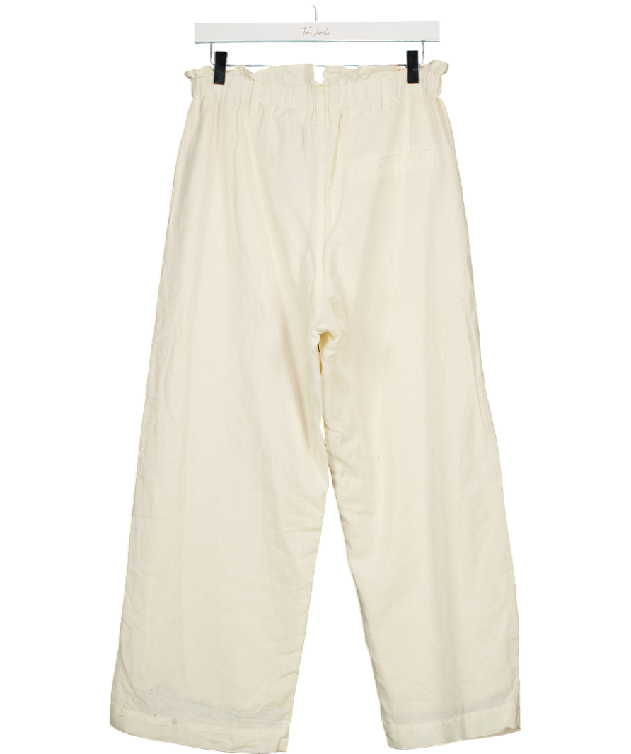 Louise Misha Cream Abuela Cotton And Linen Trousers UK 12
