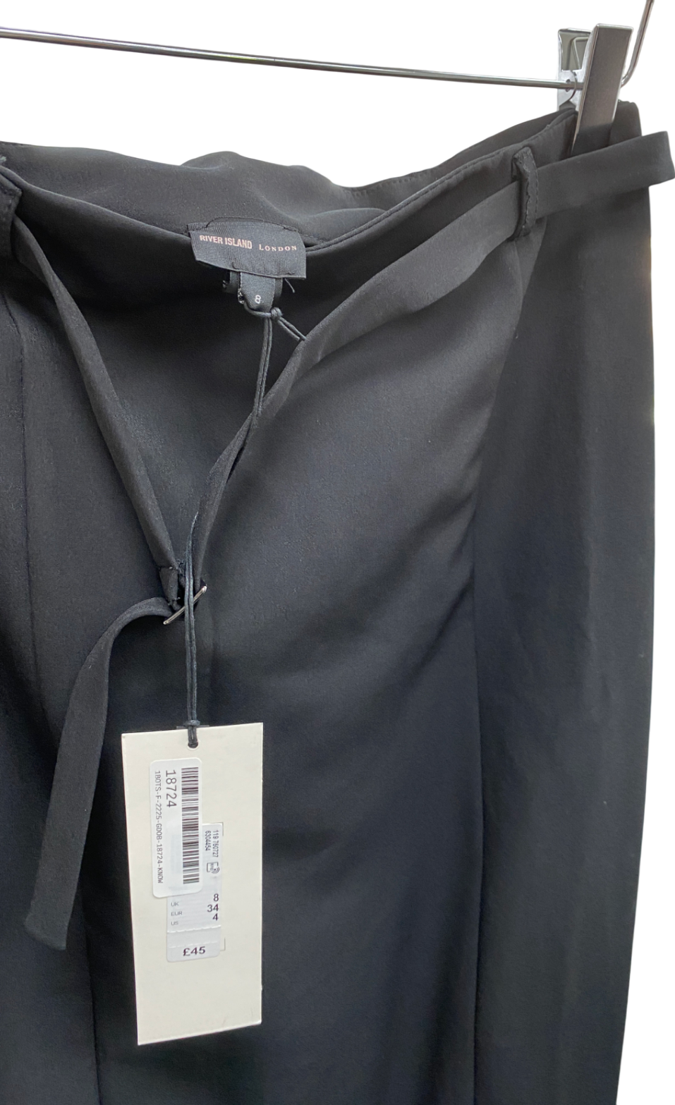 ZARA Black Belted Maxi Skirt UK 8