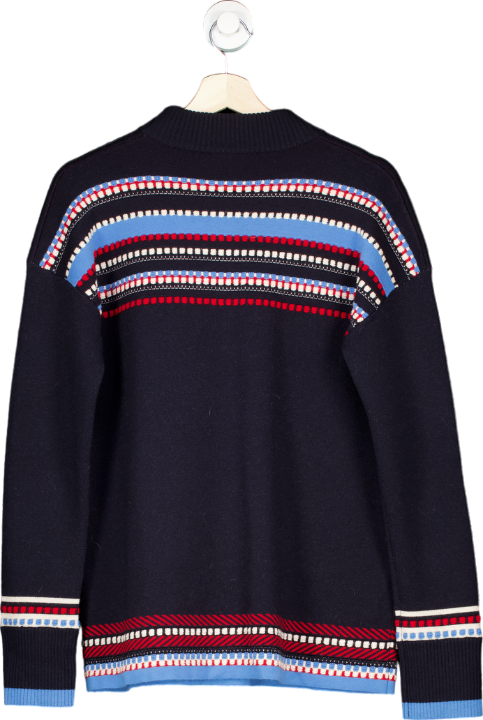 Tory Burch Black & Multi-Stripe Knit Jumper Size M