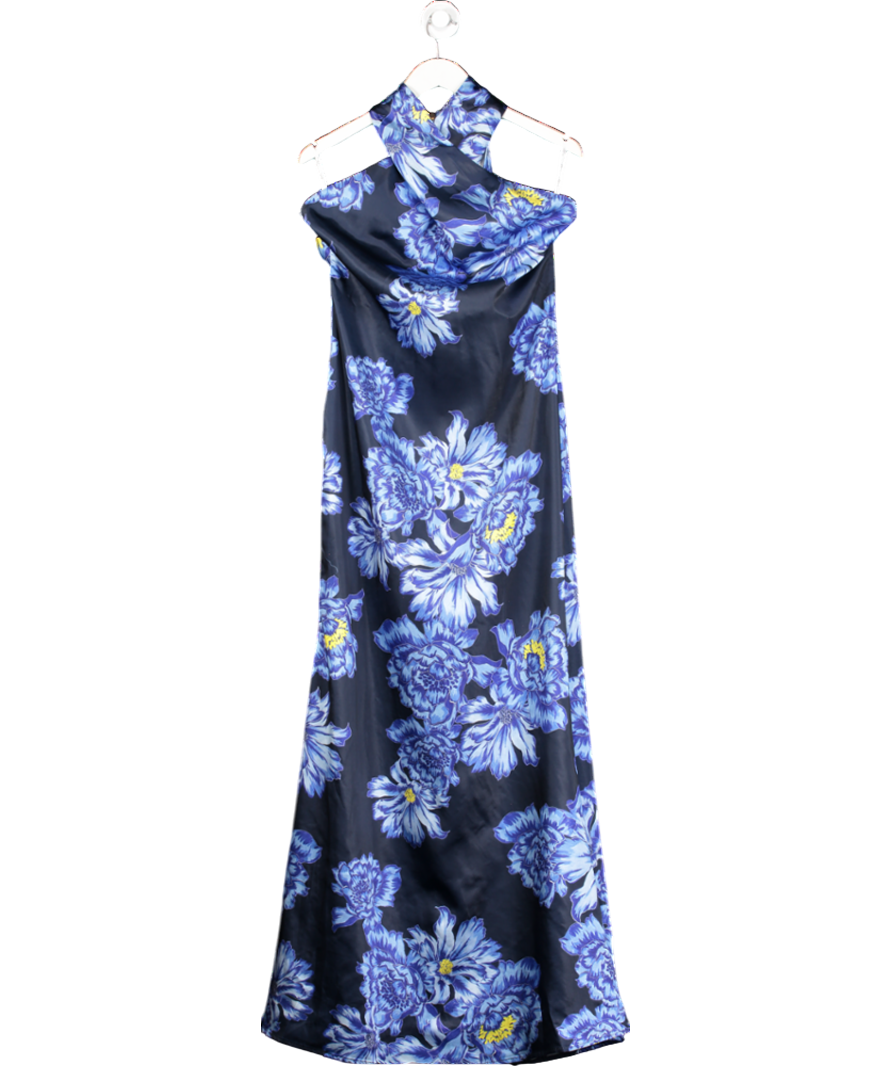 Club L Blue Unstoppable Halter Neck Floral Print Maxi Dress UK 12