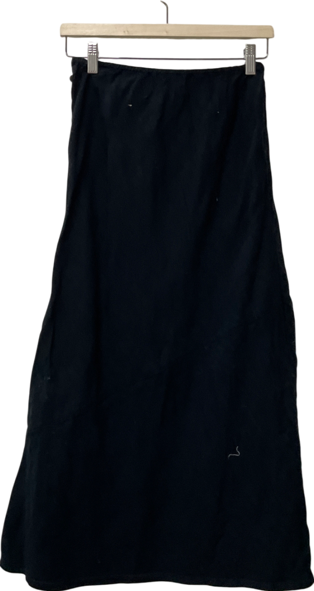 Free People Black Textured Button Side Skirt UK XS