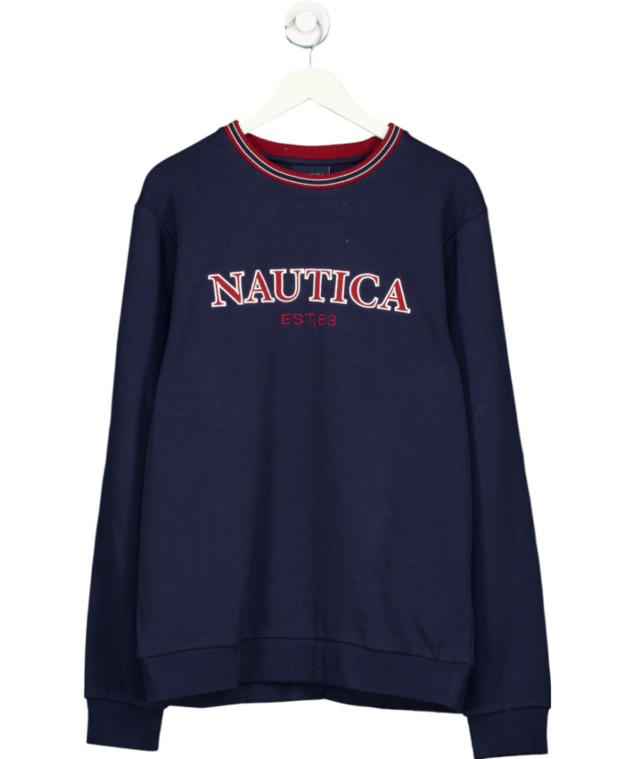 Nautica Blue Lome Logo Embroidered Sweatshirt UK L