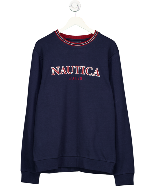 Nautica Blue Lome Logo Embroidered Sweatshirt UK L