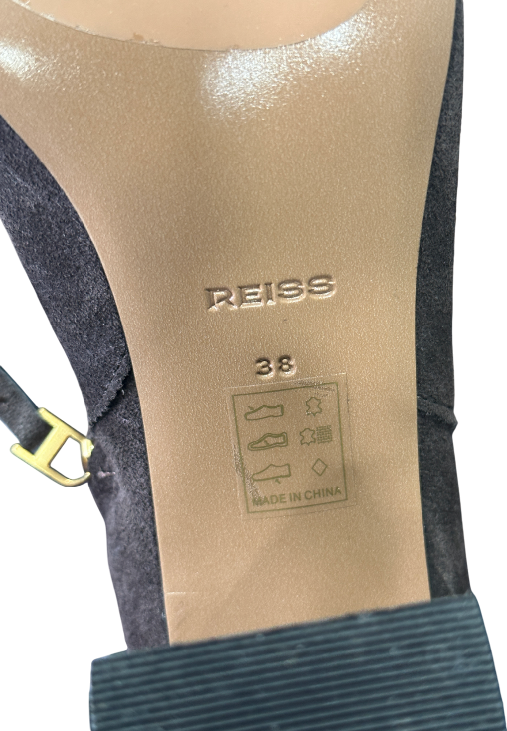 REISS Brown Bianca Block Heeled Knee Boot UK 5 EU 38 👠