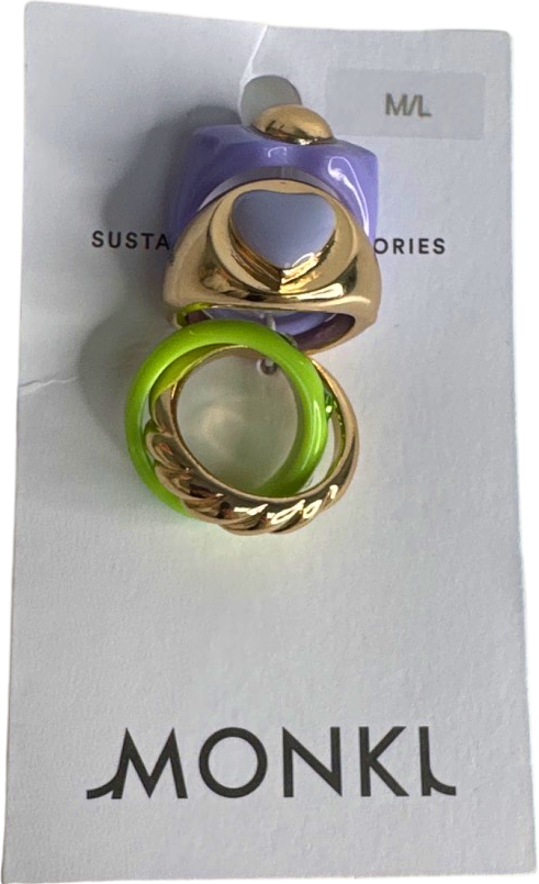 Monki Multicolour Ring Set M/L