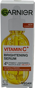 Garnier Brightening Serum, 4% Vitaminc C, Niacinamide & Salicylic Acid, Anti Dark Spots 30ml