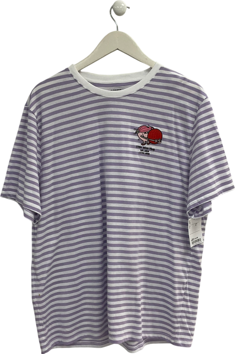 Purple Little Miss Hug Striped T-shirt UK XL