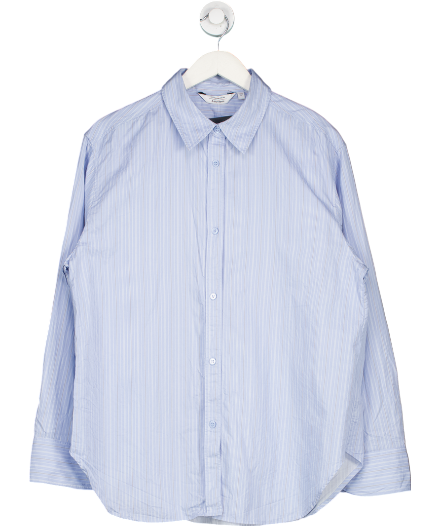 & Other Stories Blue Oversized Pinstriped Shirt UK M