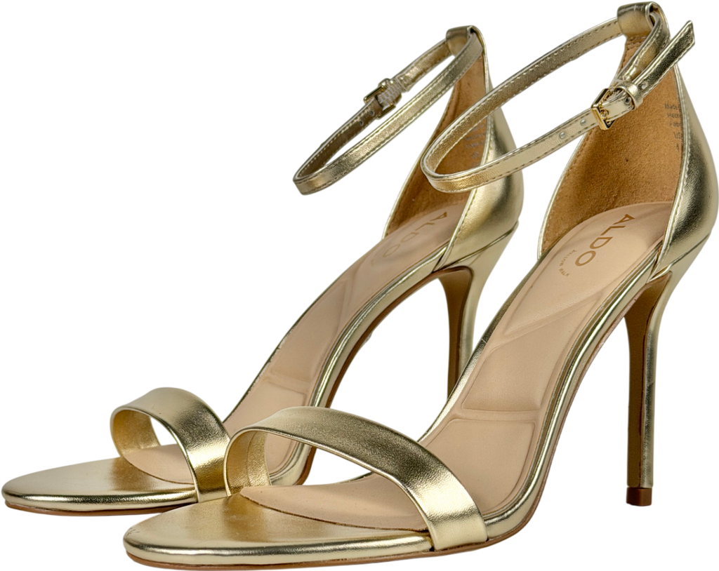 Aldo Metallic Gold Heeled Sandal UK 6 EU 39 👠