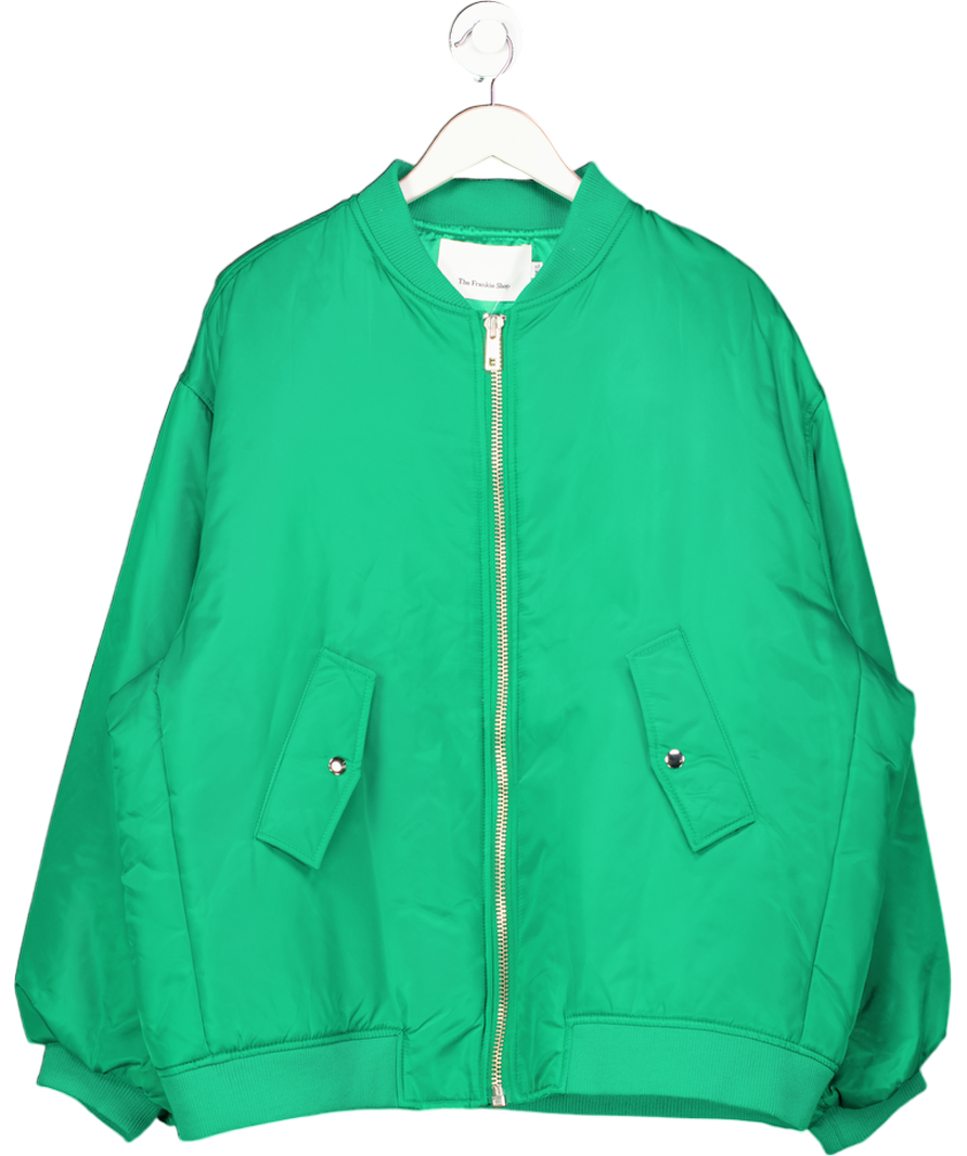 The Frankie Shop Green Astra Oversized Padded Shell Bomber Jacket UK M/L