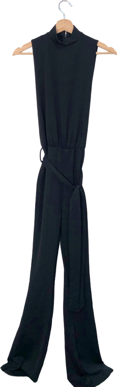 PrettyLittleThing Black Sleeveless Jumpsuit UK 6