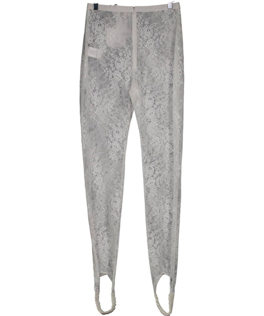 Giuseppe Di Morabito Laize Stretch Lace Leggings W/stirrups - Milk White UK 10