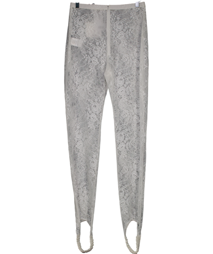 Giuseppe Di Morabito Laize Stretch Lace Leggings W/stirrups - Milk White UK 10