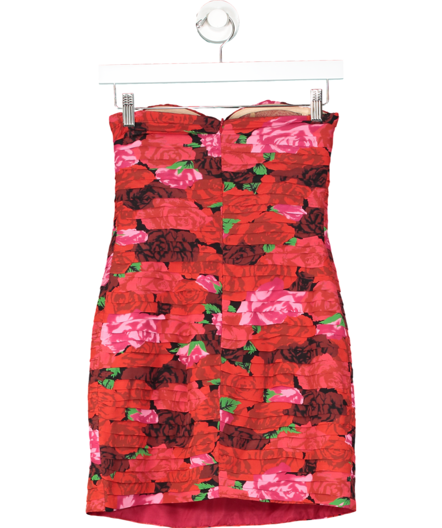 Magda Butrym Women's Red Floral Silk Mini Dress Fr36 UK 8