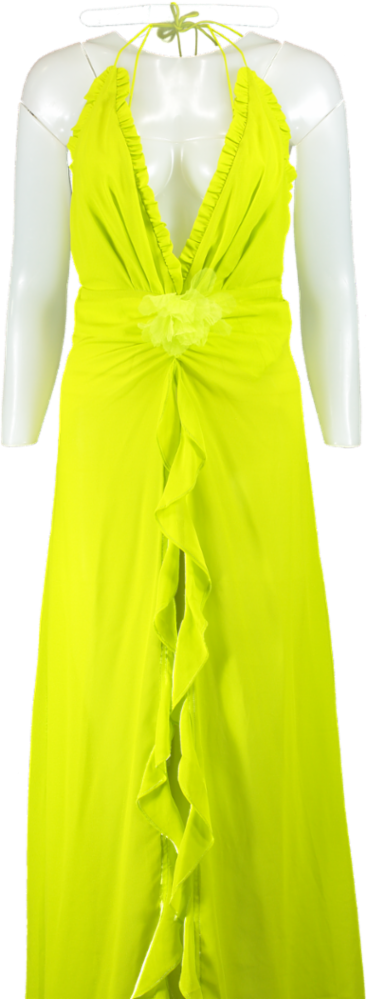 For Love & Lemons Lime Green Maxi Dress UK XS