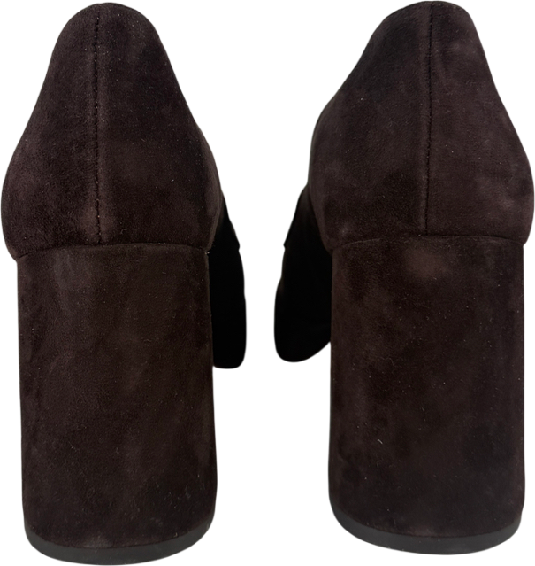 Jonak Heeled Loafers With Monogram In Dark Brown Velvet | Violon UK 5 EU 38 👠
