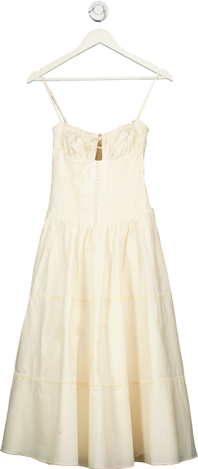 Oh Polly Ivory Midi Dress UK 8