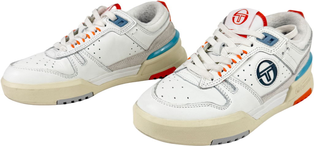 Sergio tacchini Cream Blue BB Court Low Trainer UK 4 EU 37
