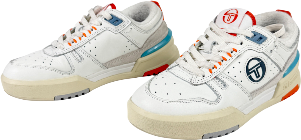 Sergio tacchini Cream Blue BB Court Low Trainer UK 4 EU 37