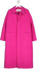 Ami Alexandre Mattiussi Pink Oversize Wool Single Breasted Coat UK XS/S
