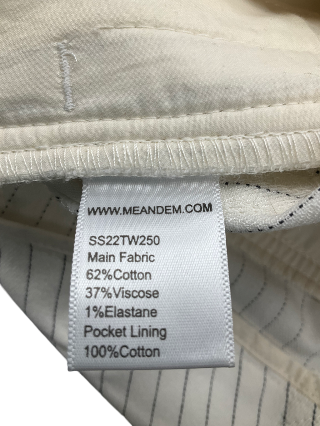 ME+EM White Pinstriped Pleated Trousers UK 12