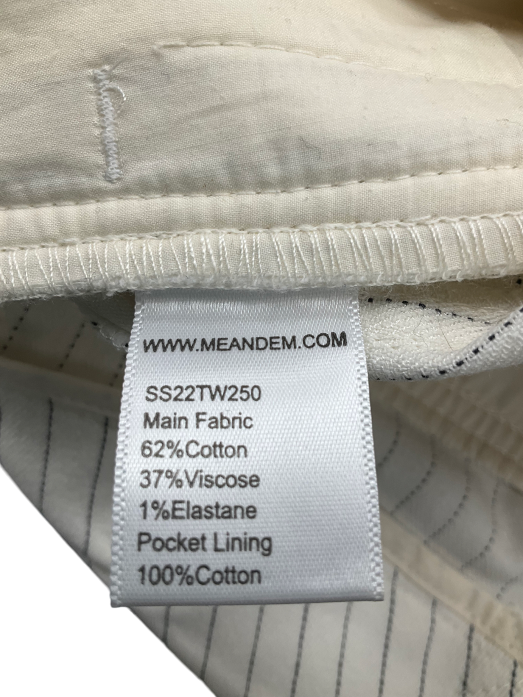 ME+EM White Pinstriped Pleated Trousers UK 12