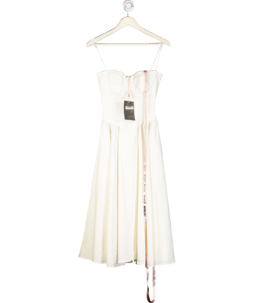 House of CB White Samira Corseted Midi Dress UK XS