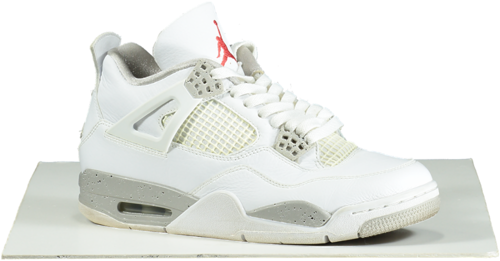 Jordan White Air Jordan 4 Retro Trainers UK 7