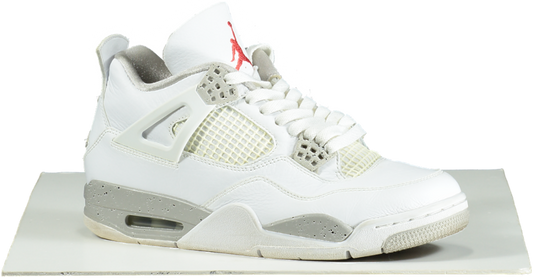 Jordan White Air Jordan 4 Retro Trainers UK 7