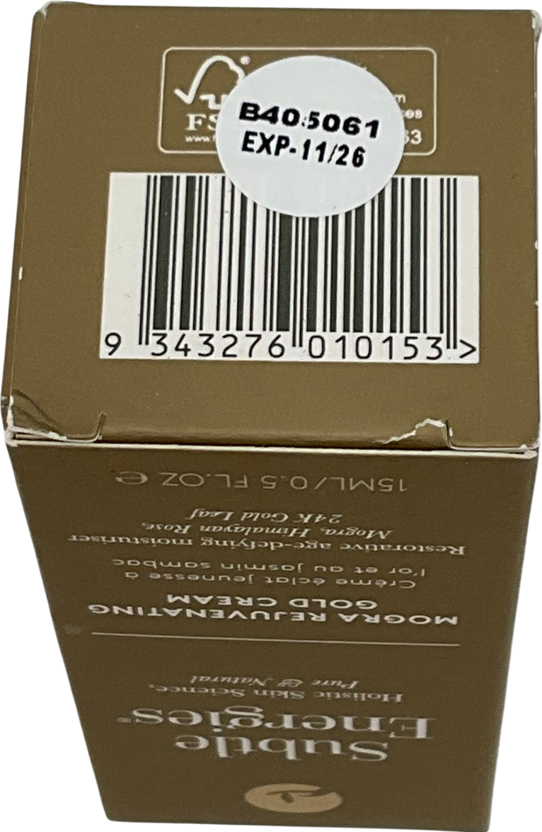 subtle energies Rejuvenating Gold Cream Moisturiser 15ml