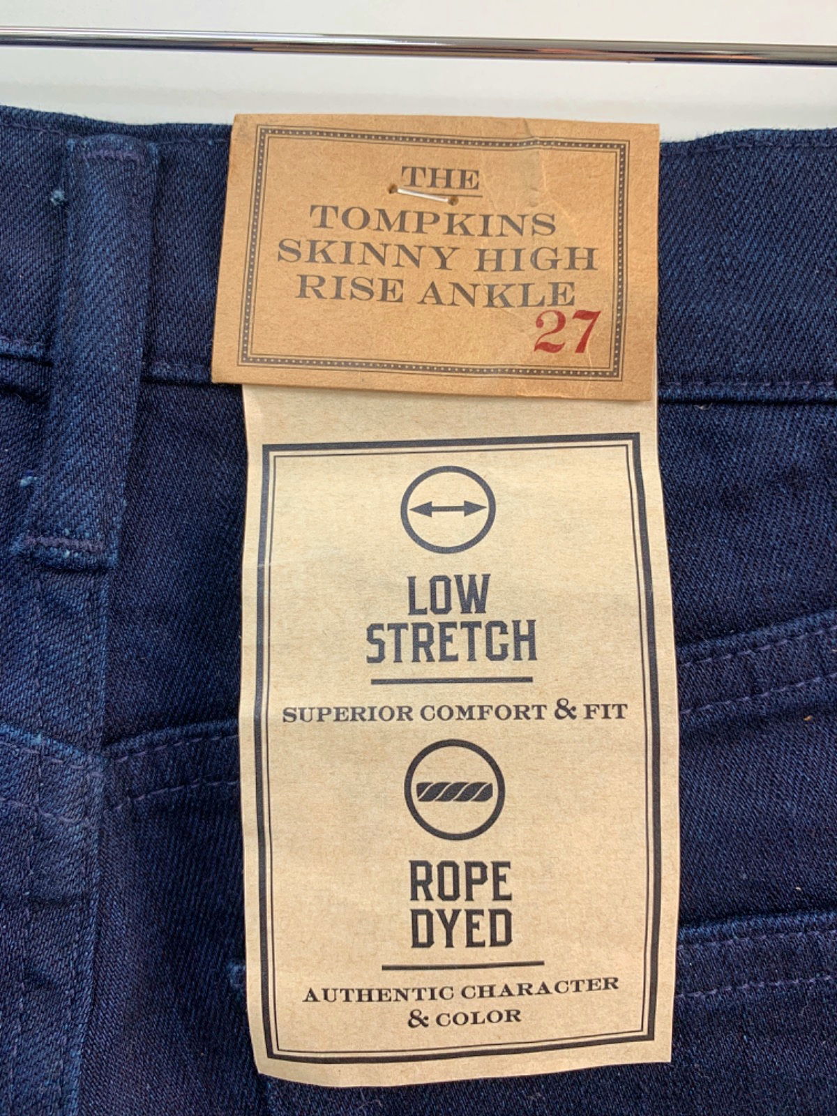 Polo Ralph store Lauren Tompkins Skinny High Rise Ankle Jeans Rope Dye NWT