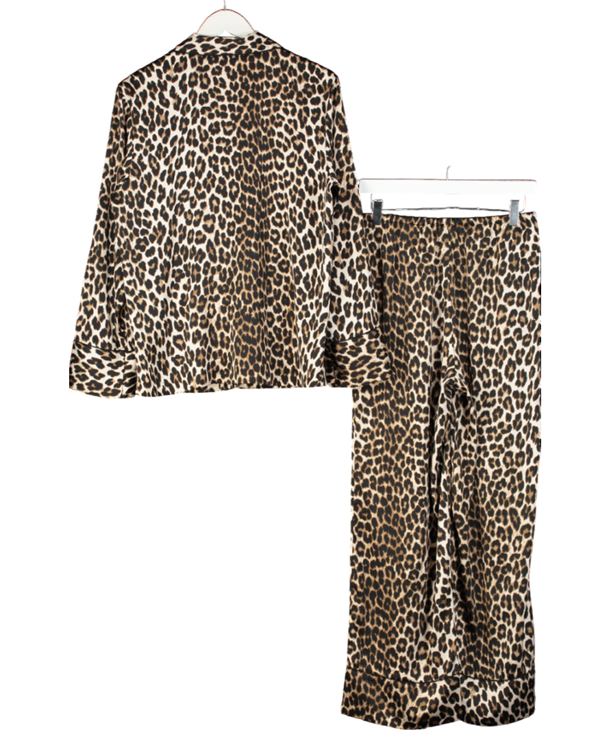 H&M Brown Satin Leopard Print Pyjamas UK S