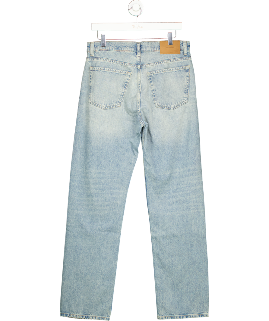 MANGO Blue Relaxed-fit Medium Wash Jeans UK 12