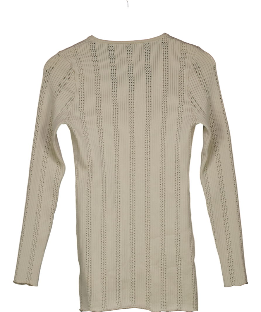Urban Revivo Cream Zip Front Knitted Top UK S