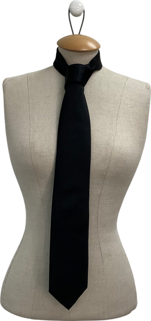 Porter Pepperell Black Silk Tie One Size