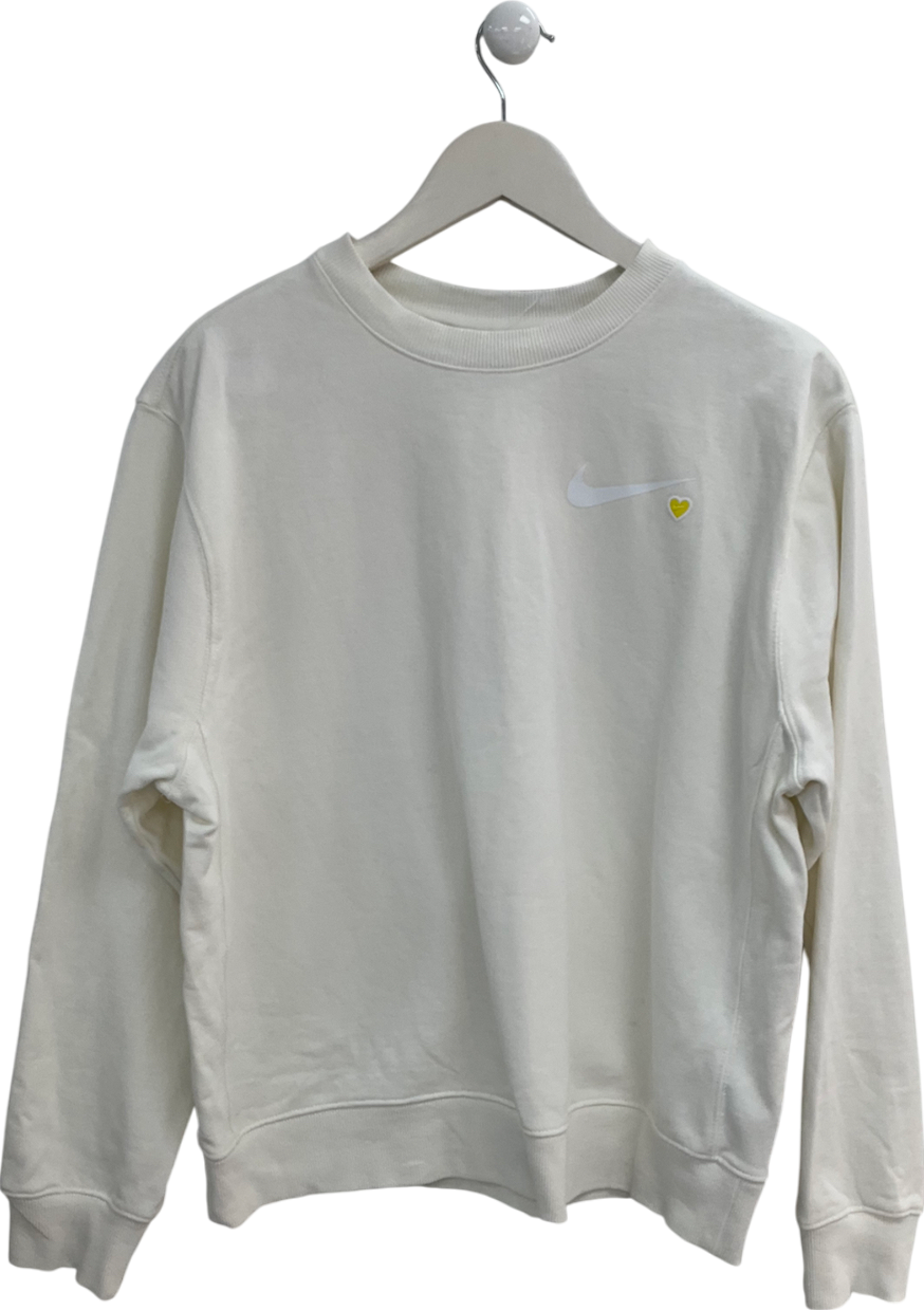 Nike Cream Swoosh Heart Sweatshirt UK M