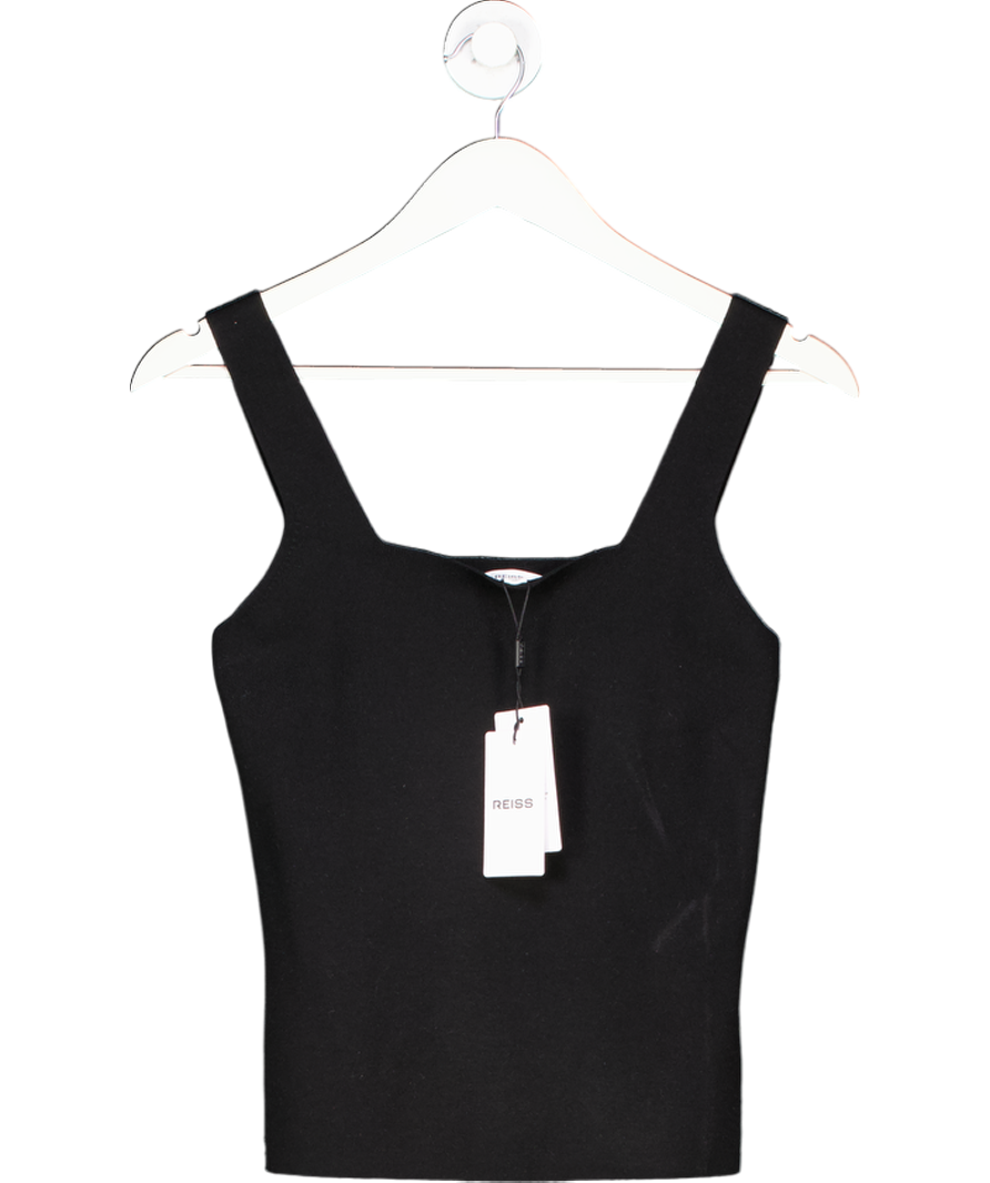 REISS Black Harper Square Neck Knitted Vest UK M