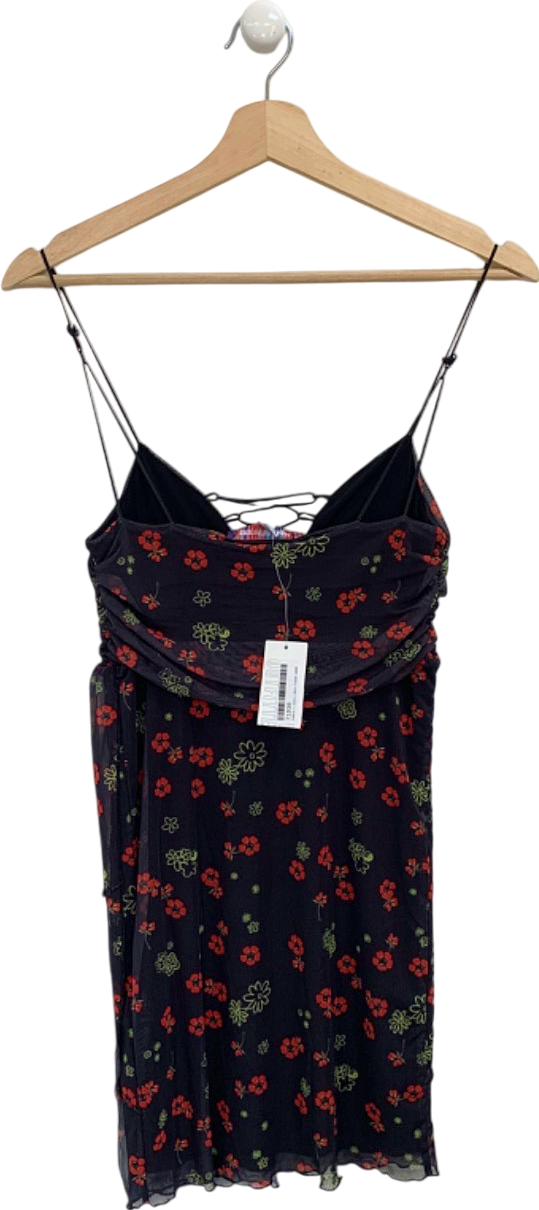 Urban Outfitters Black Floral Slip Dress UK S