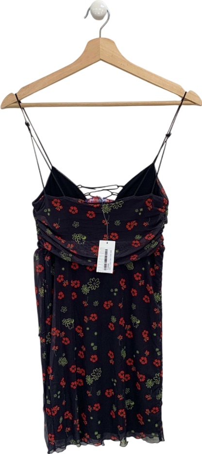 Urban Outfitters Black Floral Slip Dress UK S